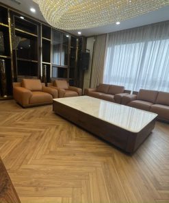 Sàn xương cá – gỗ kỹ thuật Olefin màu nâu hạt dẻ (SHV-BCST-C)